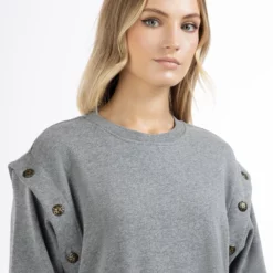 Dreimaster Knöpfbarer TakelageFelpaGrau Melange Donna Felpe 4DR21J07L-C11 -Dreimaster 0f57429965f344a1ac29ffb2ee3ba7d6 scaled