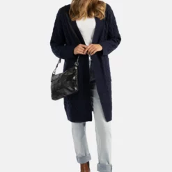 Dreimaster Vintage Lederhandtasche TakelageBorsa A TracollaSchwarz Donna Borse 4DR51H04Z-Q11