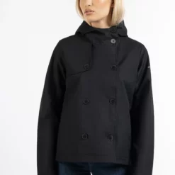 Dreimaster PryamImpermeabileSchwarz Donna Giacche E Blazer 4DR21U0L3-Q11