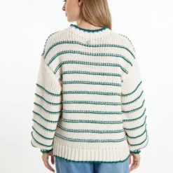 Dreimaster GrasslandMaglioneWollweiss Grün Donna Maglieria 4DR21I0EW-M11 -Dreimaster 40a954c6fdd244edb9d9ef7dc68b6ac5 scaled