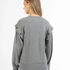 Dreimaster Knöpfbarer TakelageFelpaGrau Melange Donna Felpe 4DR21J07L-C11 -Dreimaster 4ee097b912244847b4524b872ba98c21 scaled