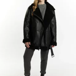 Dreimaster Im Biker Stil Imane - Giacca Di Pelle - Schwarz