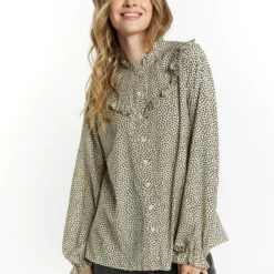 Dreimaster Langarm ImaneCamiciaBeige Schwarz Donna Camicie E Bluse 4DR21E0AO-B11