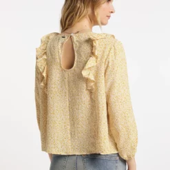 Dreimaster BolineCamicettaSenfgelb Wollweiss Donna Camicie E Bluse 4DR21E081-E11 -Dreimaster 5e5f9c66f5814d78bffdaaf3a883d688