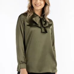 Dreimaster BaradelloCamicettaOlivgrün Donna Camicie E Bluse 4DR21E08I-N11