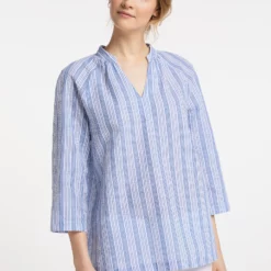 Dreimaster IkitaCamicettaWollweiss Hellblau Donna Camicie E Bluse 4DR21E07Q-K11