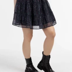 Dreimaster Mini BridgeportGonna A CampanaSchwarz Blumendruck Donna Gonne 4DR21B01O-Q11