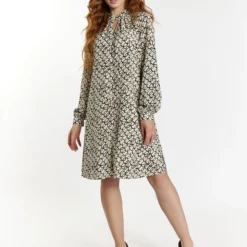 Dreimaster Langarm LedkinVestito EstivoWollweiss Schwarz Donna Vestiti 4DR21C0C2-A11