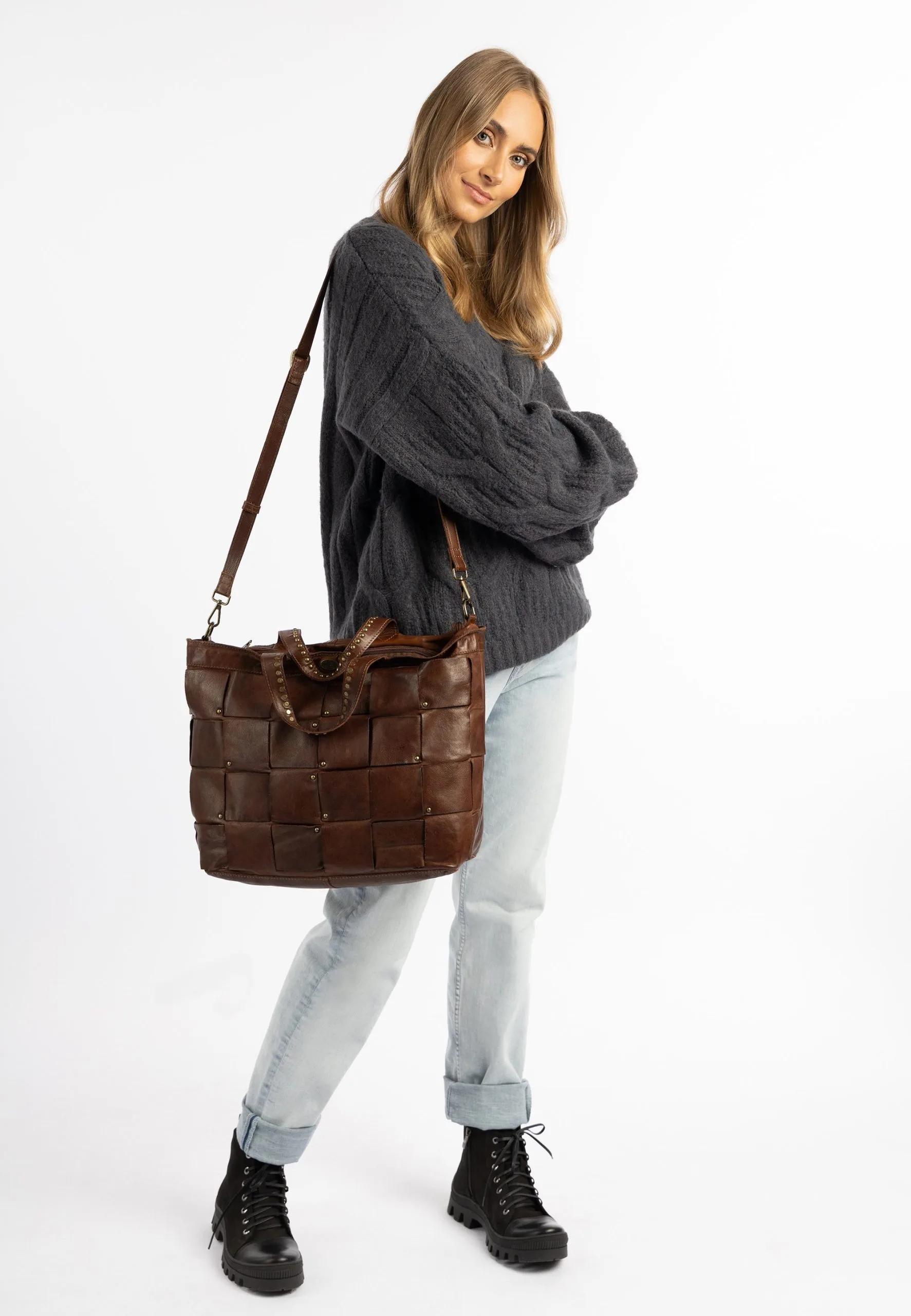 Dreimaster Vintage Shopper Aus Leder Eyota - Shopping Bag - Braun 3 Dreimaster Vintage Shopper Aus Leder Eyota - Shopping Bag - Braun