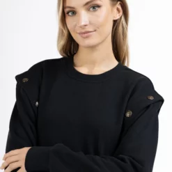 Dreimaster Knöpfbarer TakelageFelpaSchwarz Donna Felpe 4DR21J07L-Q11 -Dreimaster ad2c6f1c1a7142c7a98710a005019916 scaled