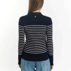 Dreimaster BoundryCardiganMarine Wollweiss Donna Maglieria 4DR21I0EE-K11 -Dreimaster b2762ba1d08345e0ac81d7c6bb971266 scaled