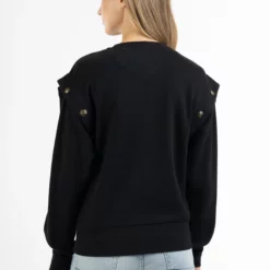 Dreimaster Knöpfbarer TakelageFelpaSchwarz Donna Felpe 4DR21J07L-Q11 -Dreimaster b31f1024adfd4e1898a2391066848bfb scaled