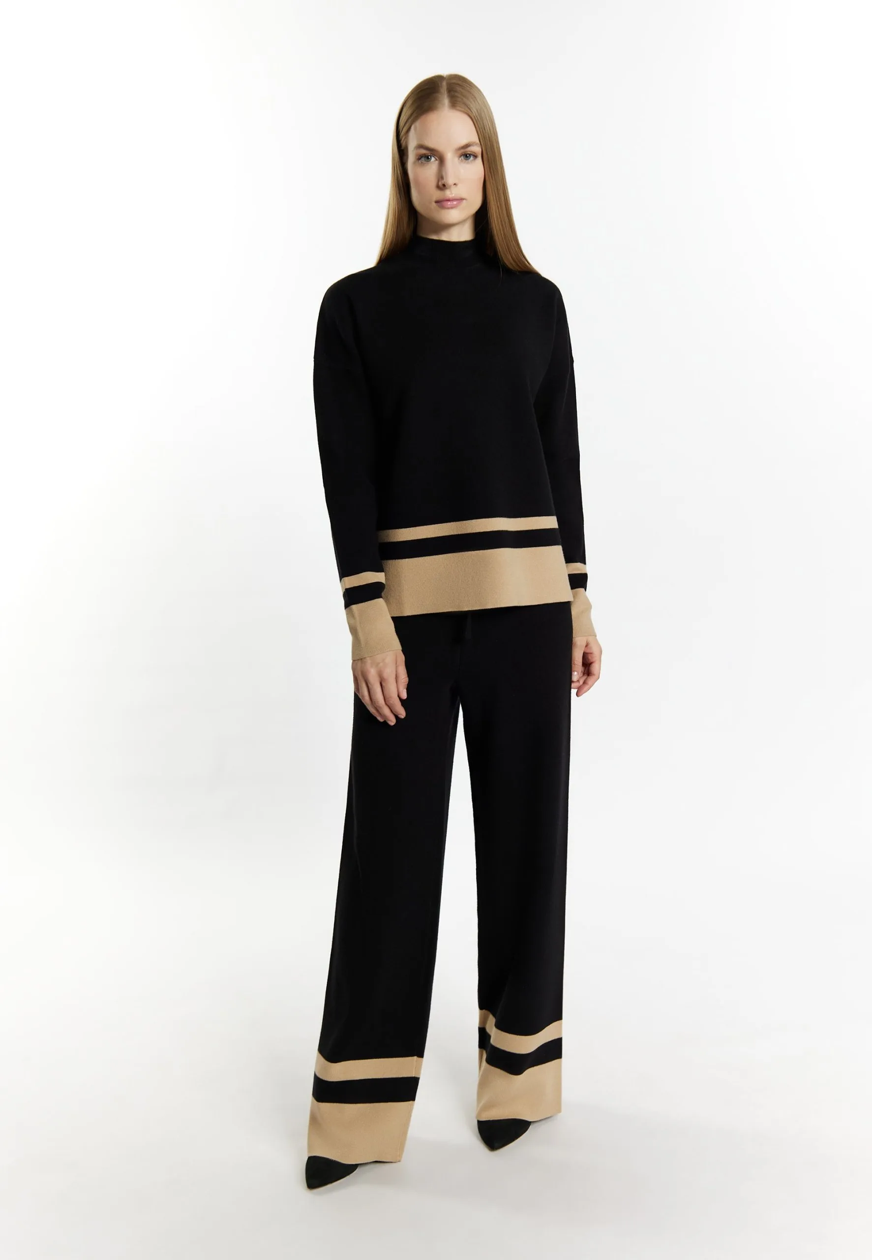 DreimasterAcalmarPantaloniSchwarz Beige Donna Pantaloni 4DR21A035-Q11 4 DreimasterAcalmarPantaloniSchwarz Beige Donna Pantaloni 4DR21A035-Q11 - immagine 2