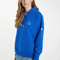 Dreimaster EisseglerFelpa Con CappuccioRoyalblau Donna Felpe 4DR21J08Q-K11