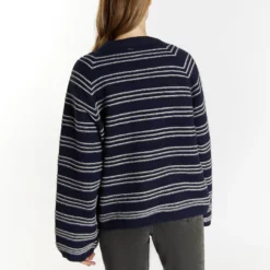 Dreimaster ImaneCardiganMarine Wollweiss Donna Maglieria 4DR21I0E9-K11 -Dreimaster cc26a41b52ab4d19b7a5e92f4b1501d7 scaled