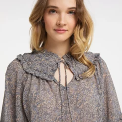 Dreimaster BolineCamicettaBeige Blau Donna Camicie E Bluse 4DR21E07V-B11 -Dreimaster cf5b85978b634889867e58126b08728f