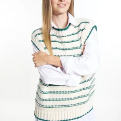 Dreimaster BoundryMaglioneWollweiss Grün Donna Maglieria 4DR21I0EU-M11