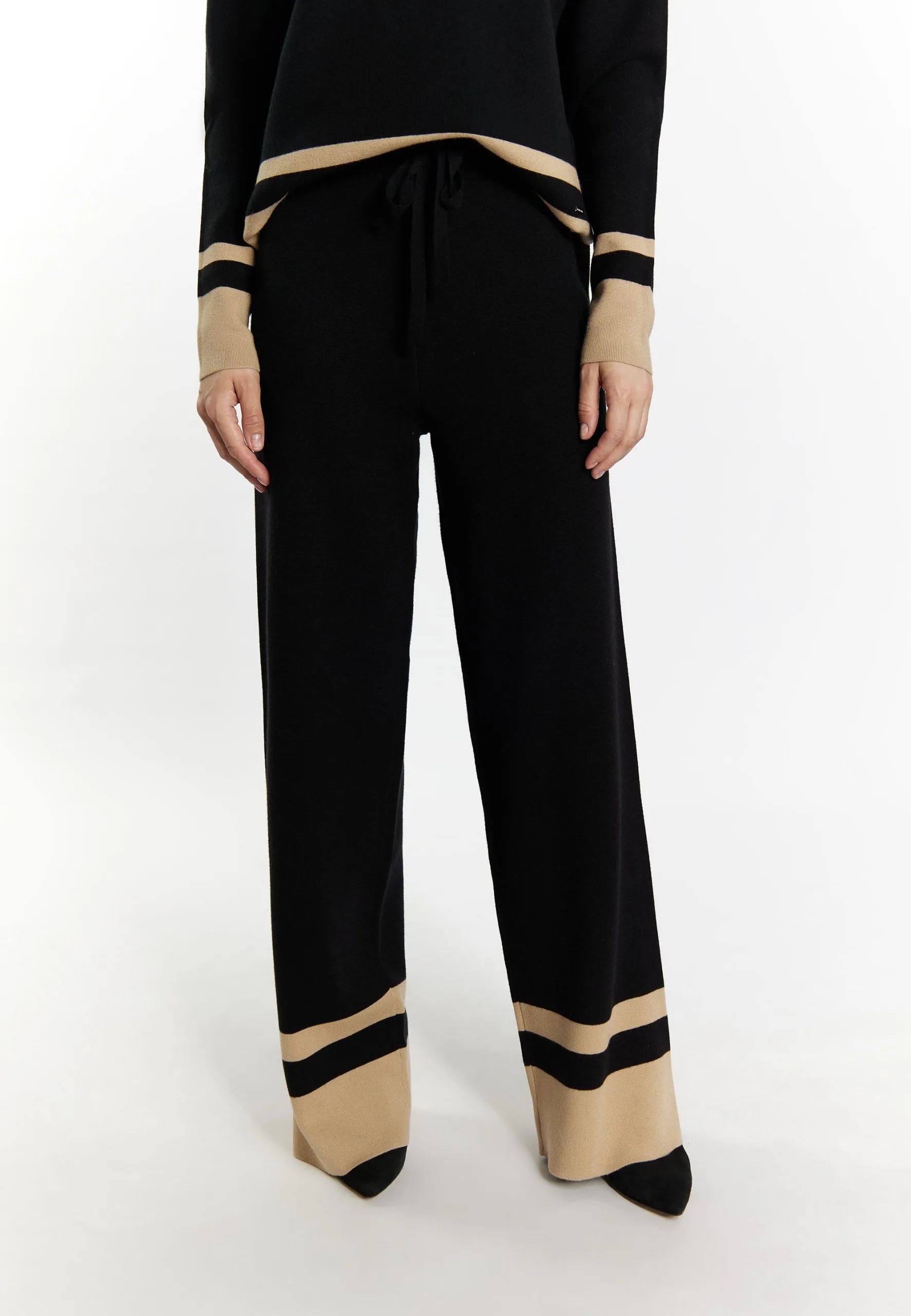 DreimasterAcalmarPantaloniSchwarz Beige Donna Pantaloni 4DR21A035-Q11 3 DreimasterAcalmarPantaloniSchwarz Beige Donna Pantaloni 4DR21A035-Q11