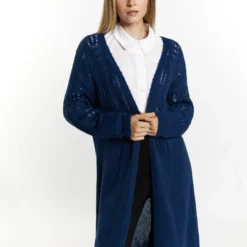 Dreimaster CardiganBlau Grau Donna Maglieria 4DR21I0E2-K11